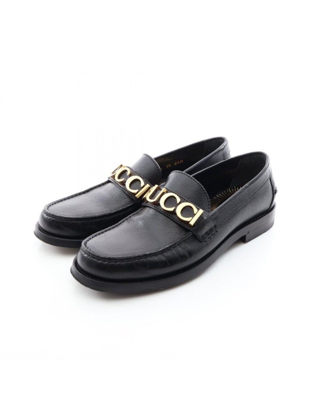 Gucci Loafers Metal Logo Leather